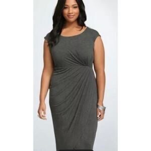 Torrid Women's Ruched Stretch Green Dress Size 1X